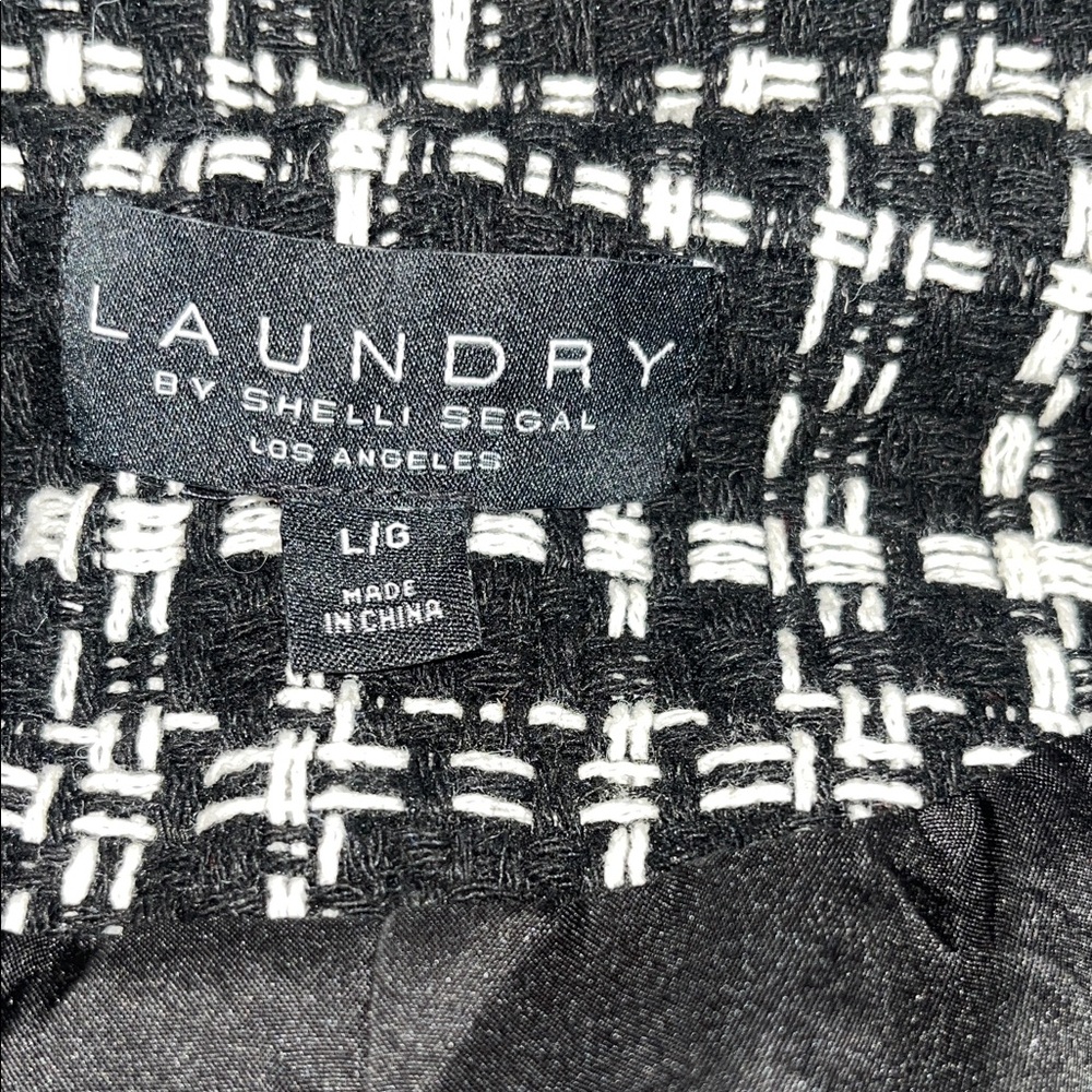 Laundry By Shelli Segal Black and White Checkered Blazer - Picture 7 of 7